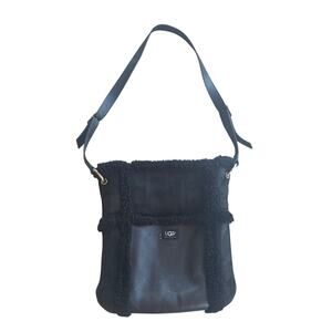 UGG Australia Black Leather & Shearling Crossbody
Bag